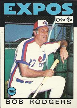 1986 O-Pee-Chee Baseball Cards 141     Bob Rodgers MG CL